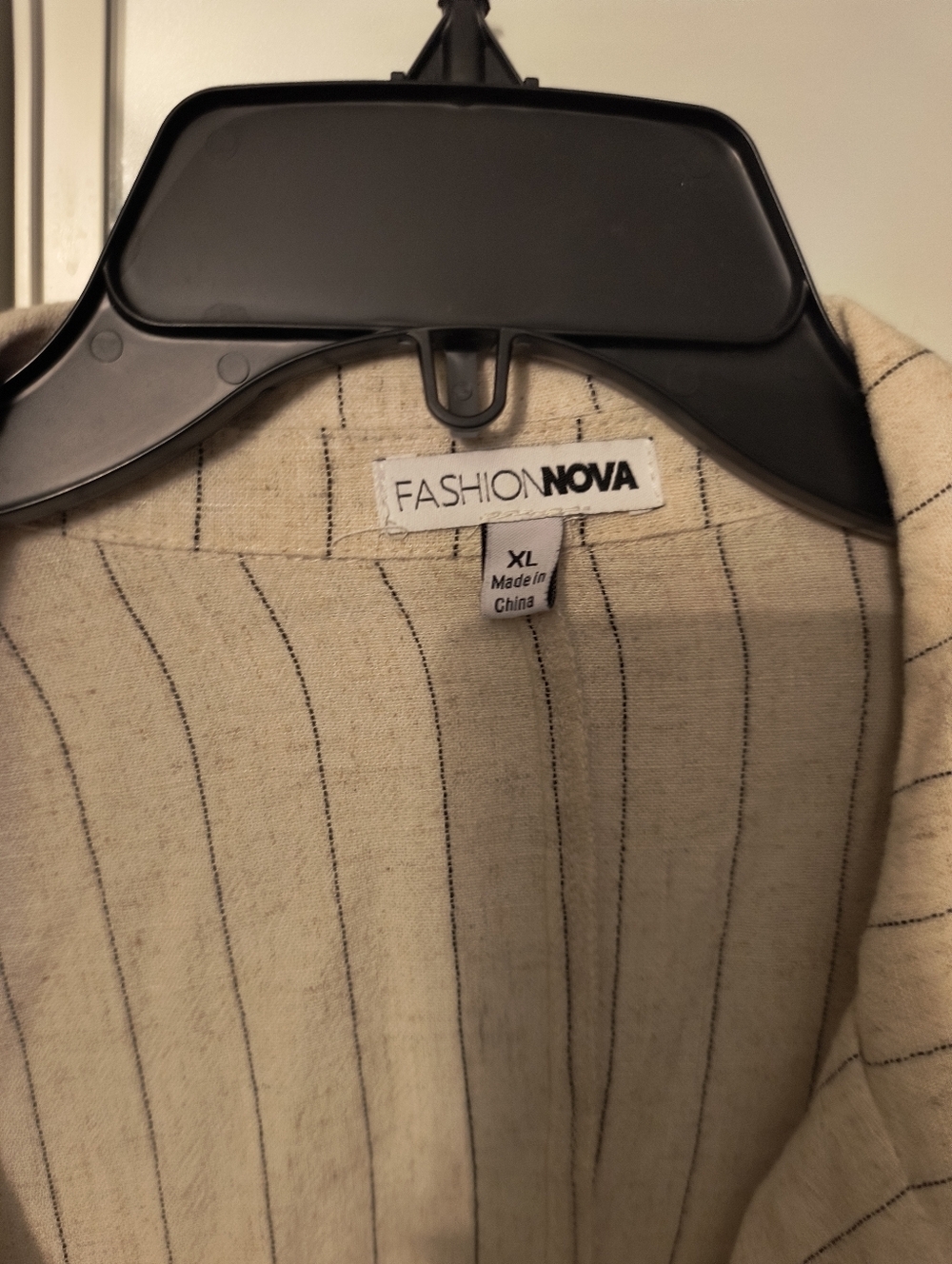 Fashion Nova Linen Blend Beige Jacket Short Summer Suit Sz XL - Picture 10 of 13